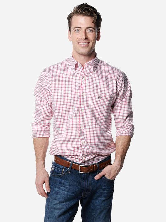  Peter Millar Men's Collegiate Nanoluxe Twill Tattersall Button-Down