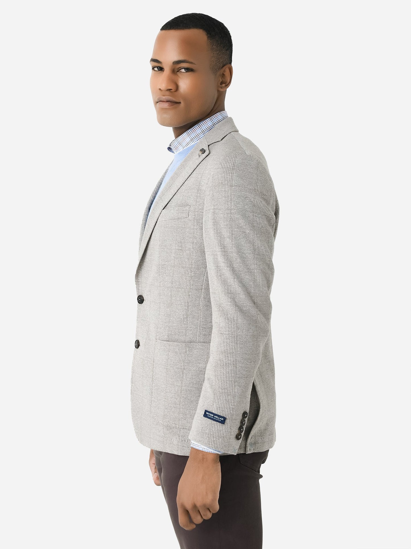  Peter Millar Crown Crafted Men's Carova Jersey Houndstooth Soft Jacket