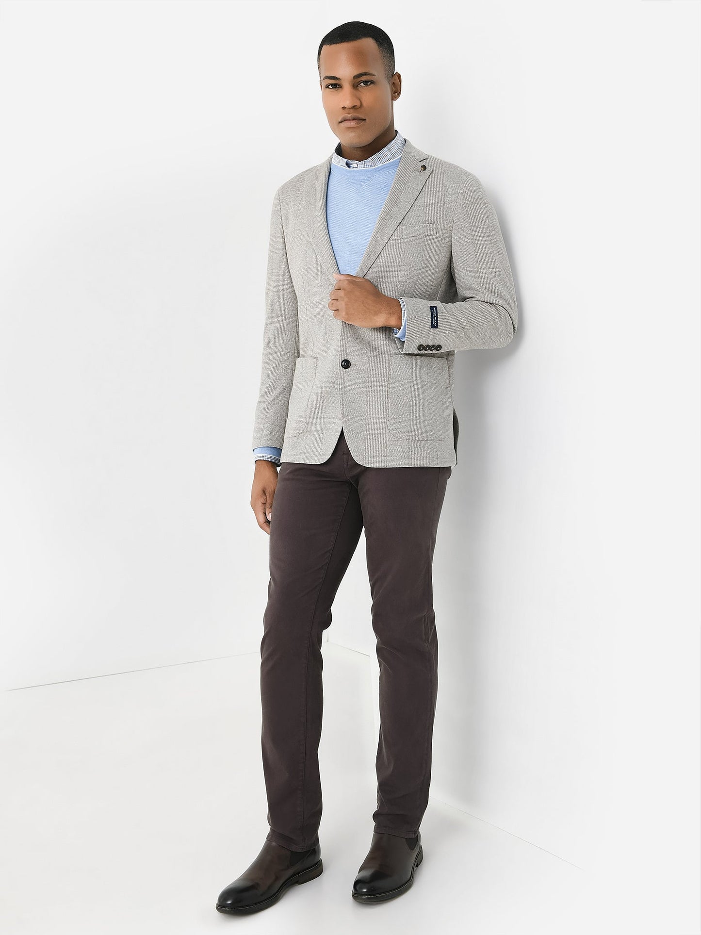  Peter Millar Crown Crafted Men's Carova Jersey Houndstooth Soft Jacket