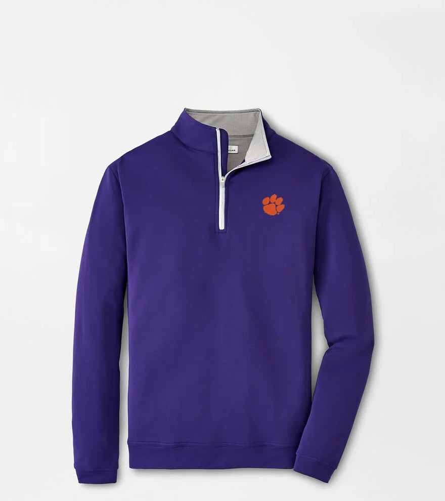  Peter Millar Clemson Perth Performance 1/4 Zip: Purple