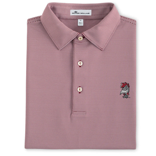  Peter Millar University Of South Carolina Vault Logo Jubilee Stripe Performance Polo: Maroon2