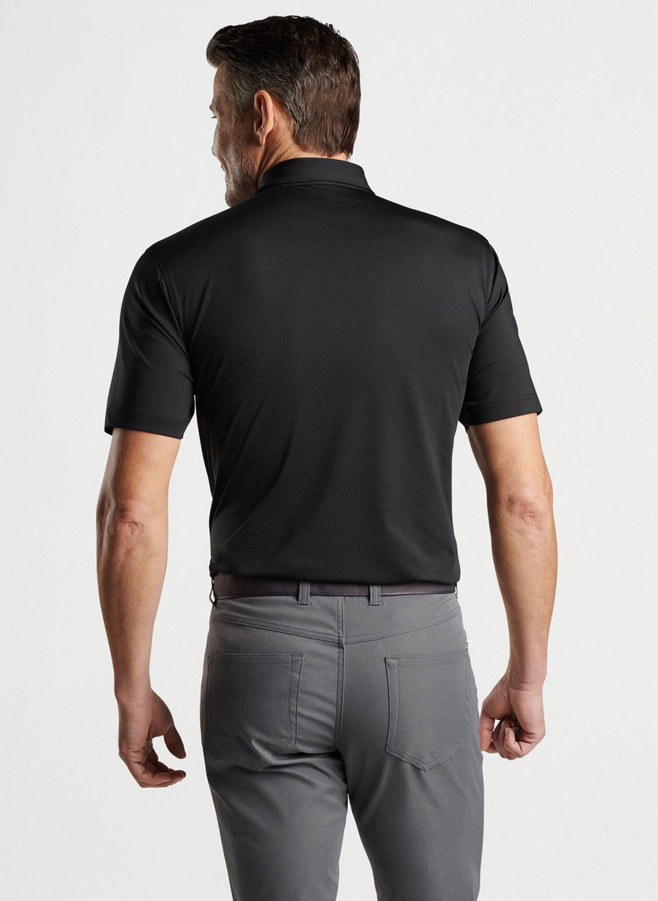  Peter Millar Solid Performance Sean Self Collar Polo: Black