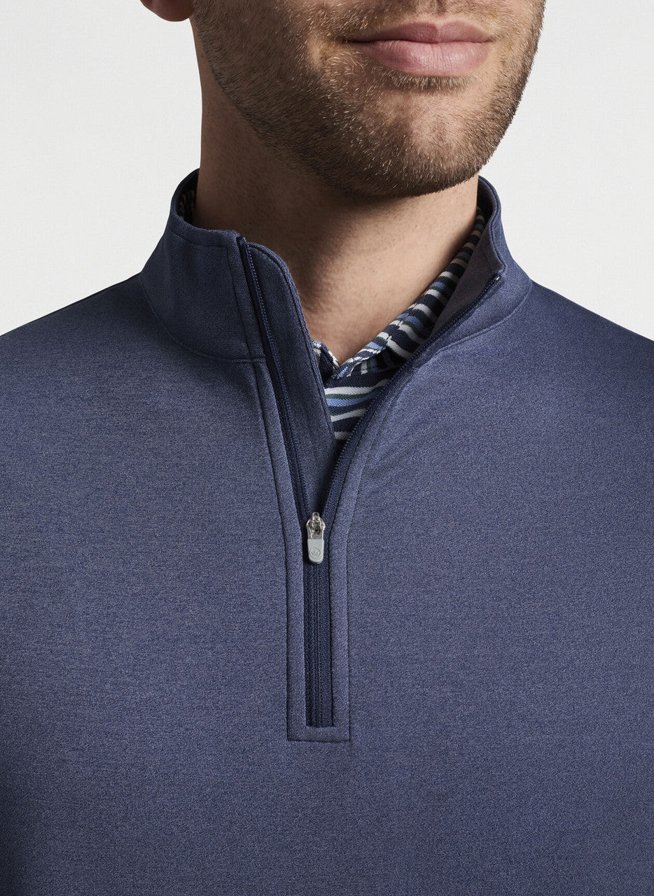  Peter Millar Perth Performance Melange Quarter-Zip: Navy