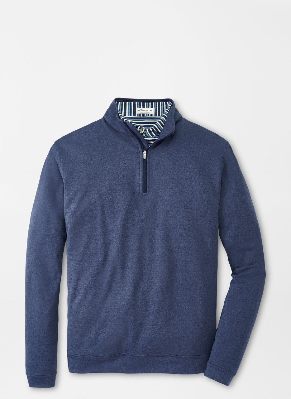  Peter Millar Perth Performance Melange Quarter-Zip: Navy