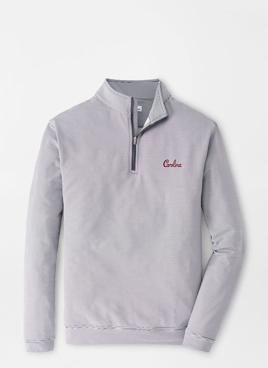  Peter Millar South Carolina Script Perth Sugar Stripe Performance Quarter-Zip: Iron