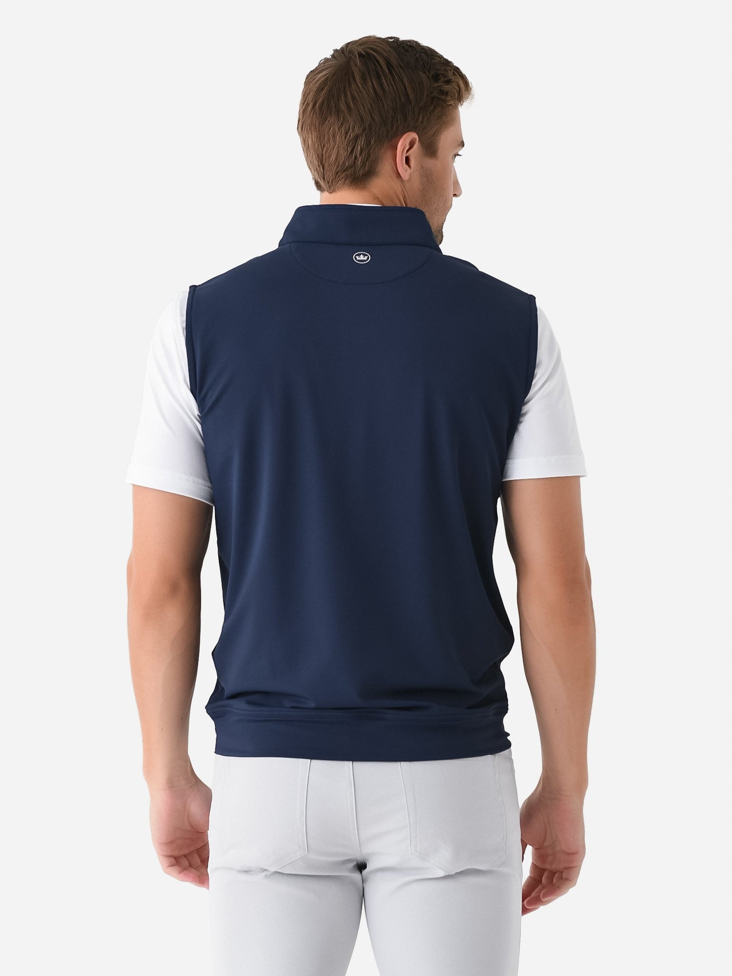  Peter Millar Collegiate Men's Galway Stretch Loop Terry Quarter-Zip Vest