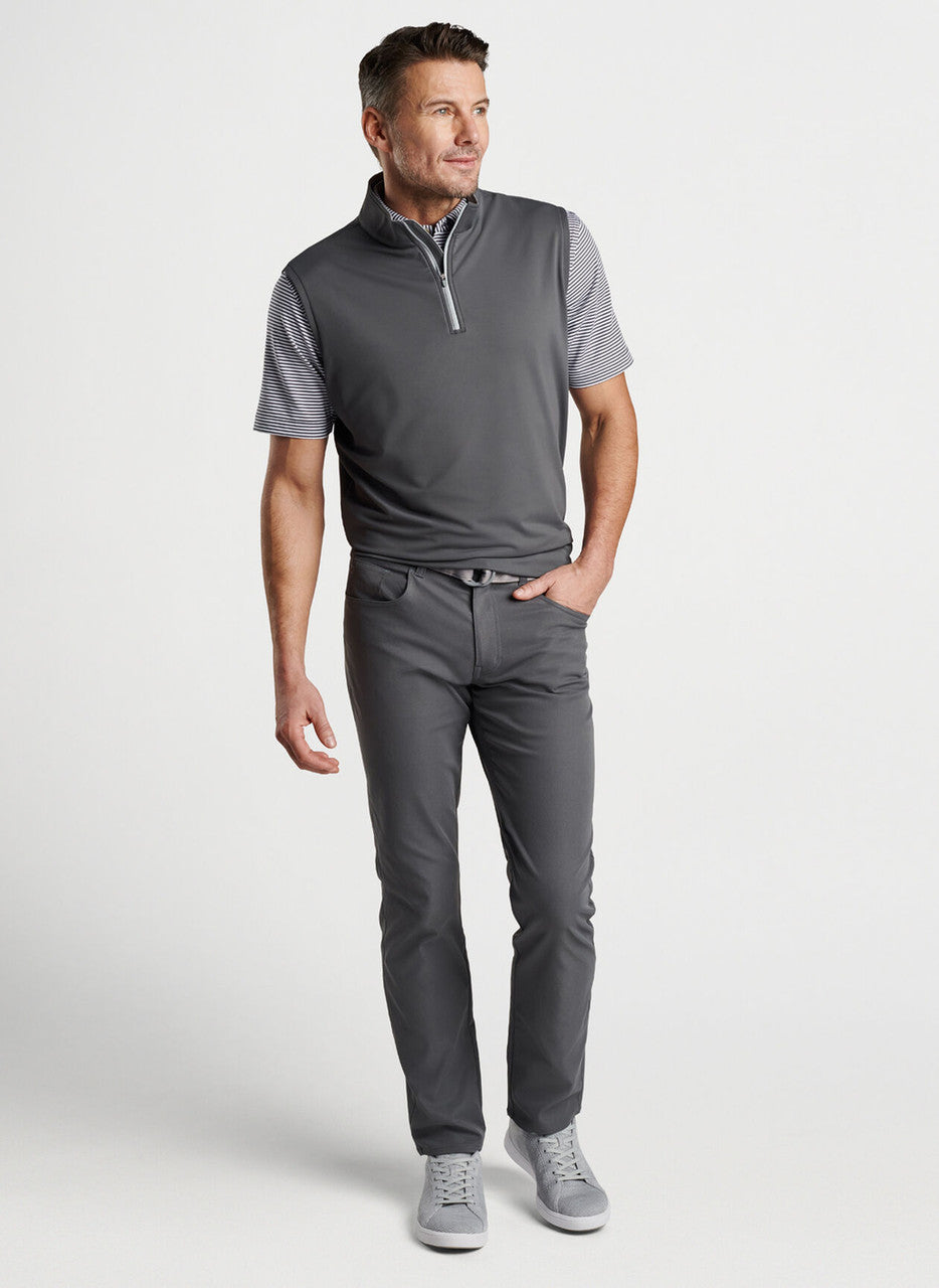  Peter Millar Galway Stretch Loop Terry Quarter-Zip Vest: Iron