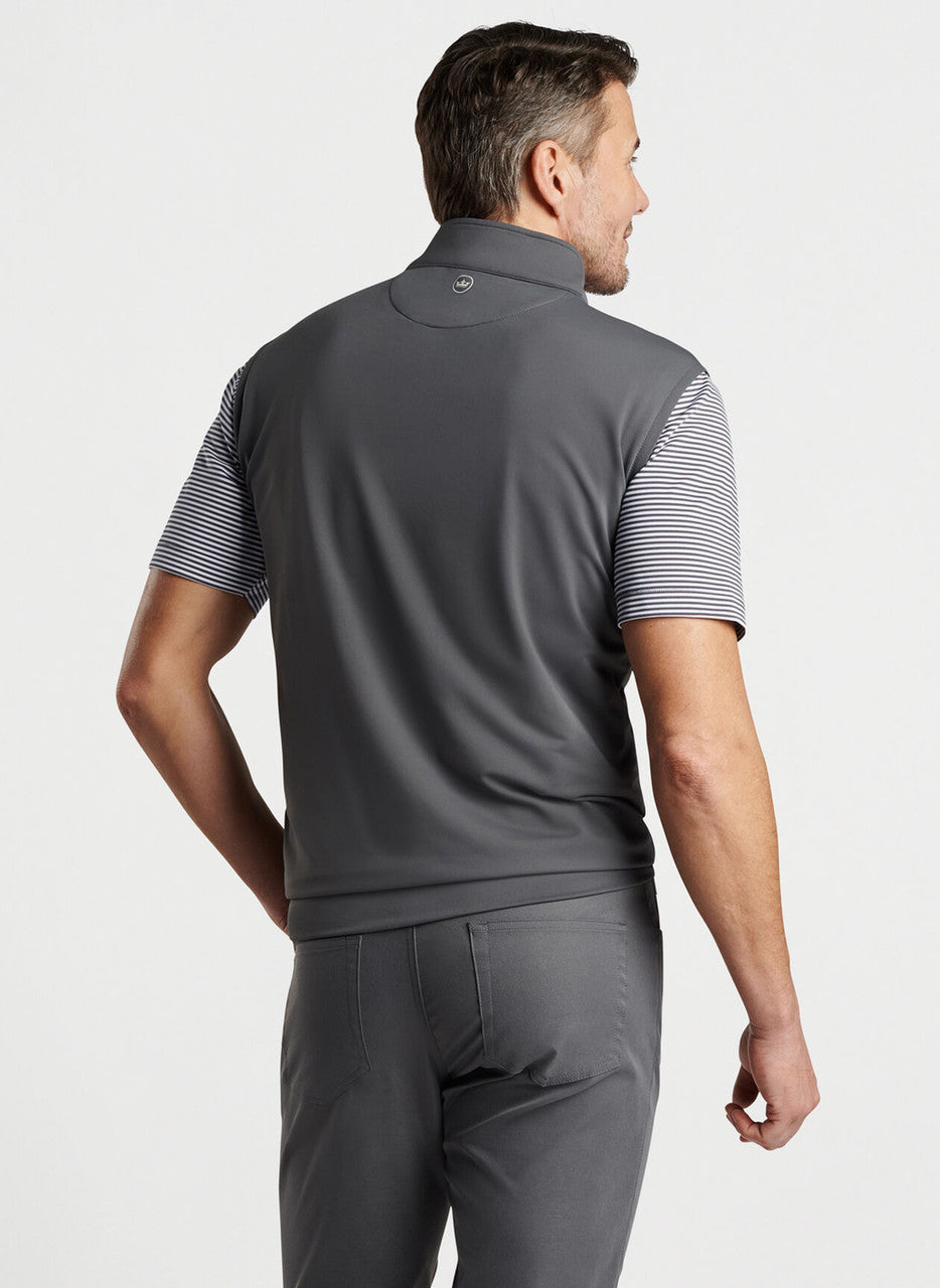  Peter Millar Galway Stretch Loop Terry Quarter-Zip Vest: Iron