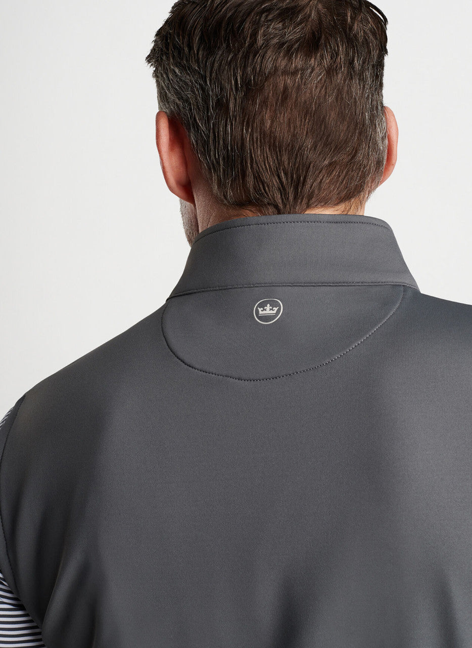  Peter Millar Galway Stretch Loop Terry Quarter-Zip Vest: Iron