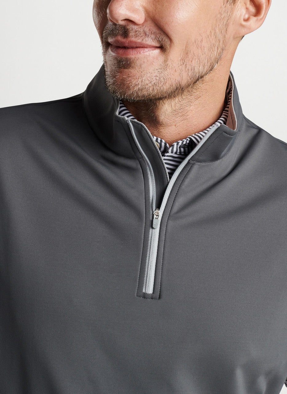  Peter Millar Galway Stretch Loop Terry Quarter-Zip Vest: Iron