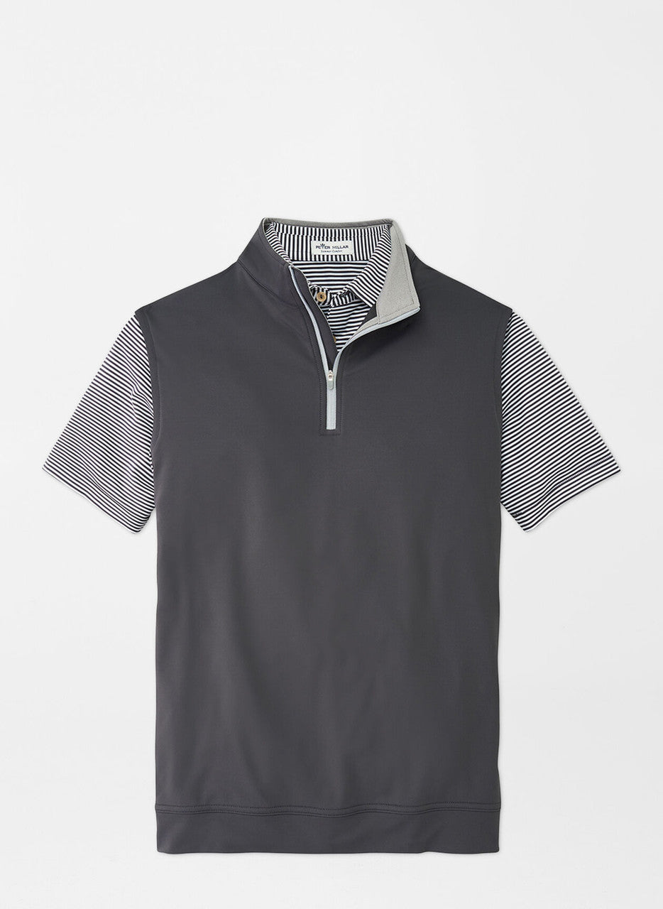  Peter Millar Galway Stretch Loop Terry Quarter-Zip Vest: Iron