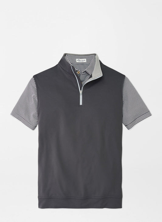  Peter Millar Galway Stretch Loop Terry Quarter-Zip Vest: Iron