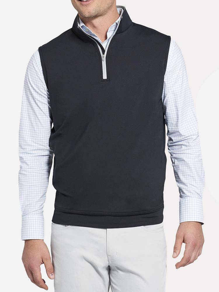  Peter Millar Crown Sport Men's Galway Stretch Loop Terry Quarter-Zip Vest