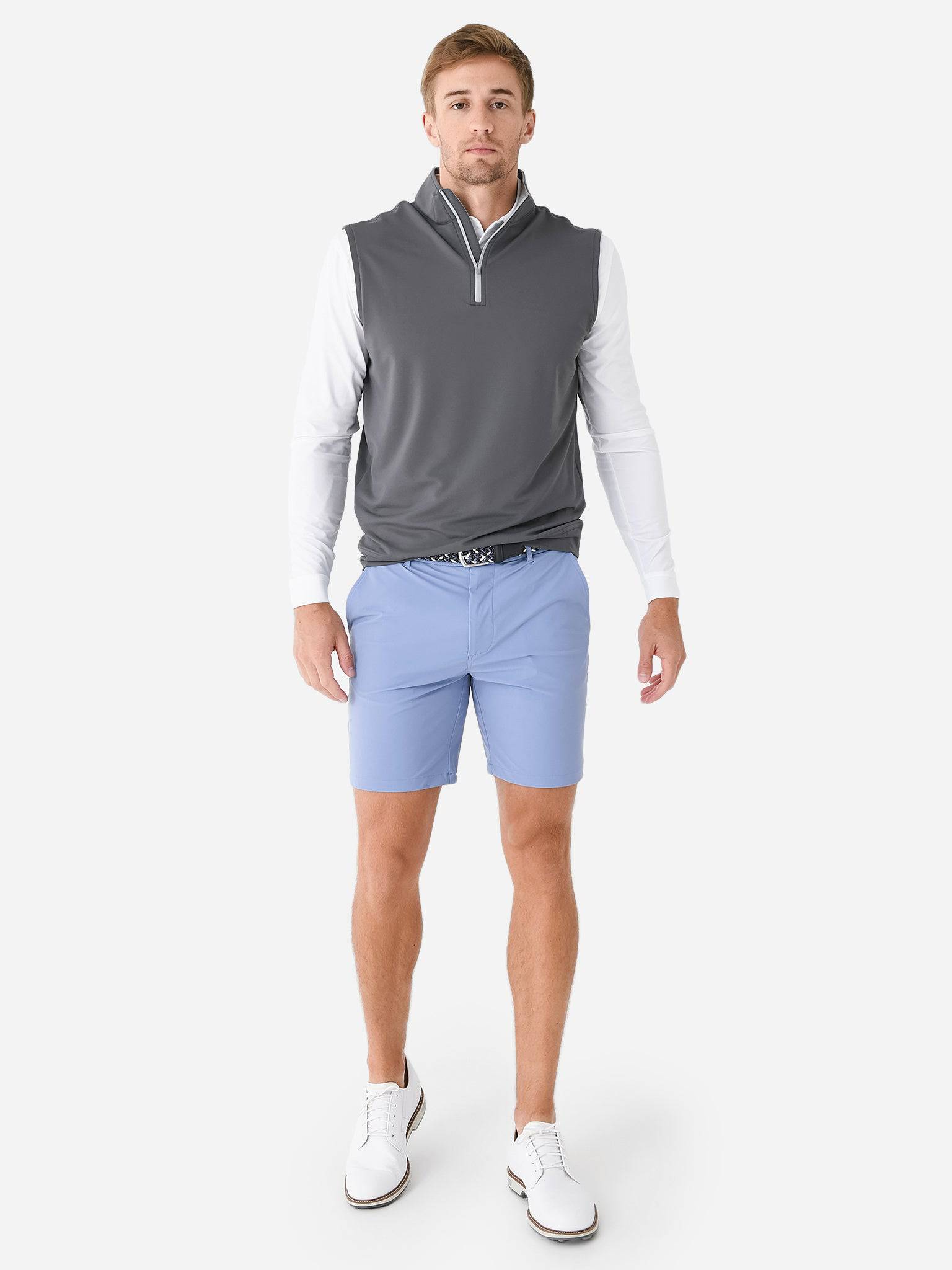  Peter Millar Crown Sport Men's Galway Stretch Loop Terry Quarter-Zip Vest