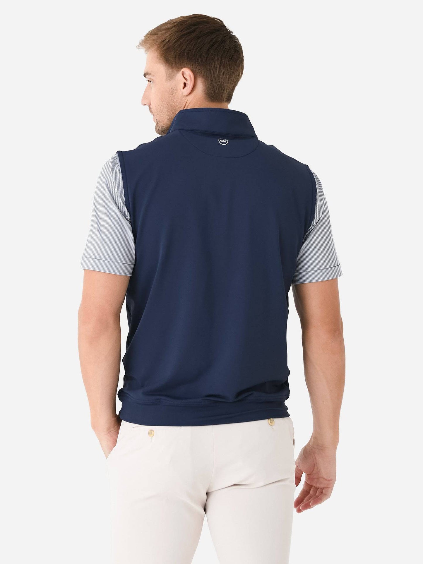  Peter Millar Crown Sport Men's Galway Stretch Loop Terry Quarter-Zip Vest