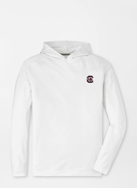  Peter Millar University Of South Carolina Block C Pine Performance Hoodie: White
