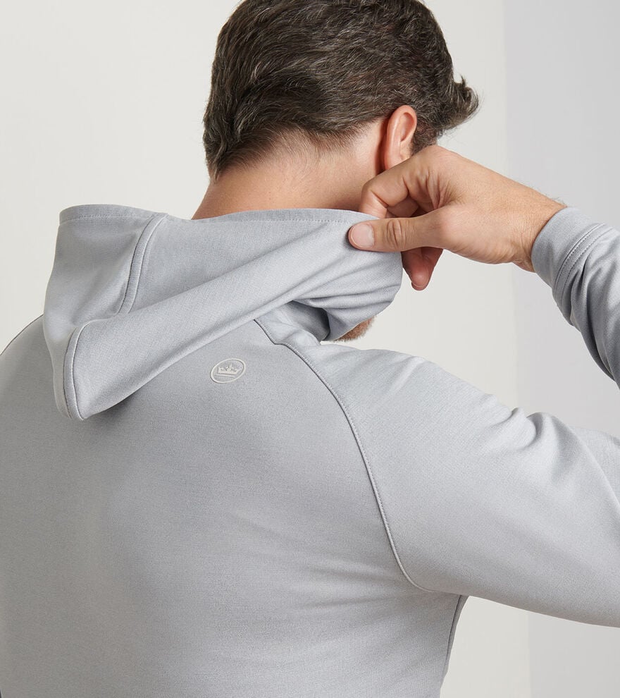  Peter Millar Pine Performance Hoodie: Gale Grey