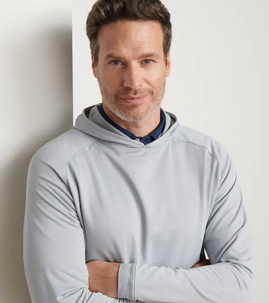  Peter Millar Pine Performance Hoodie: Gale Grey