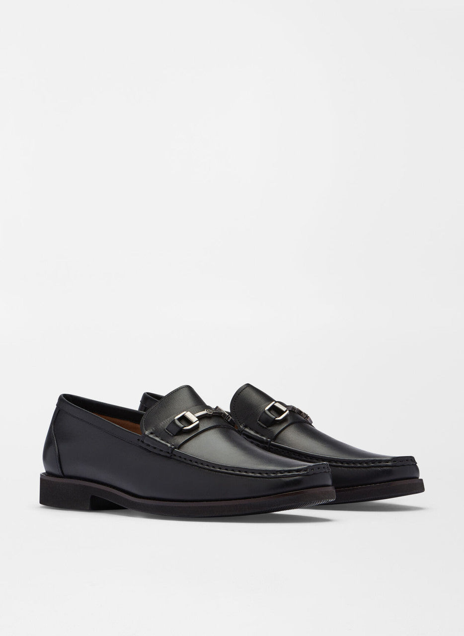  Peter Millar Leather Bit Loafer: Black