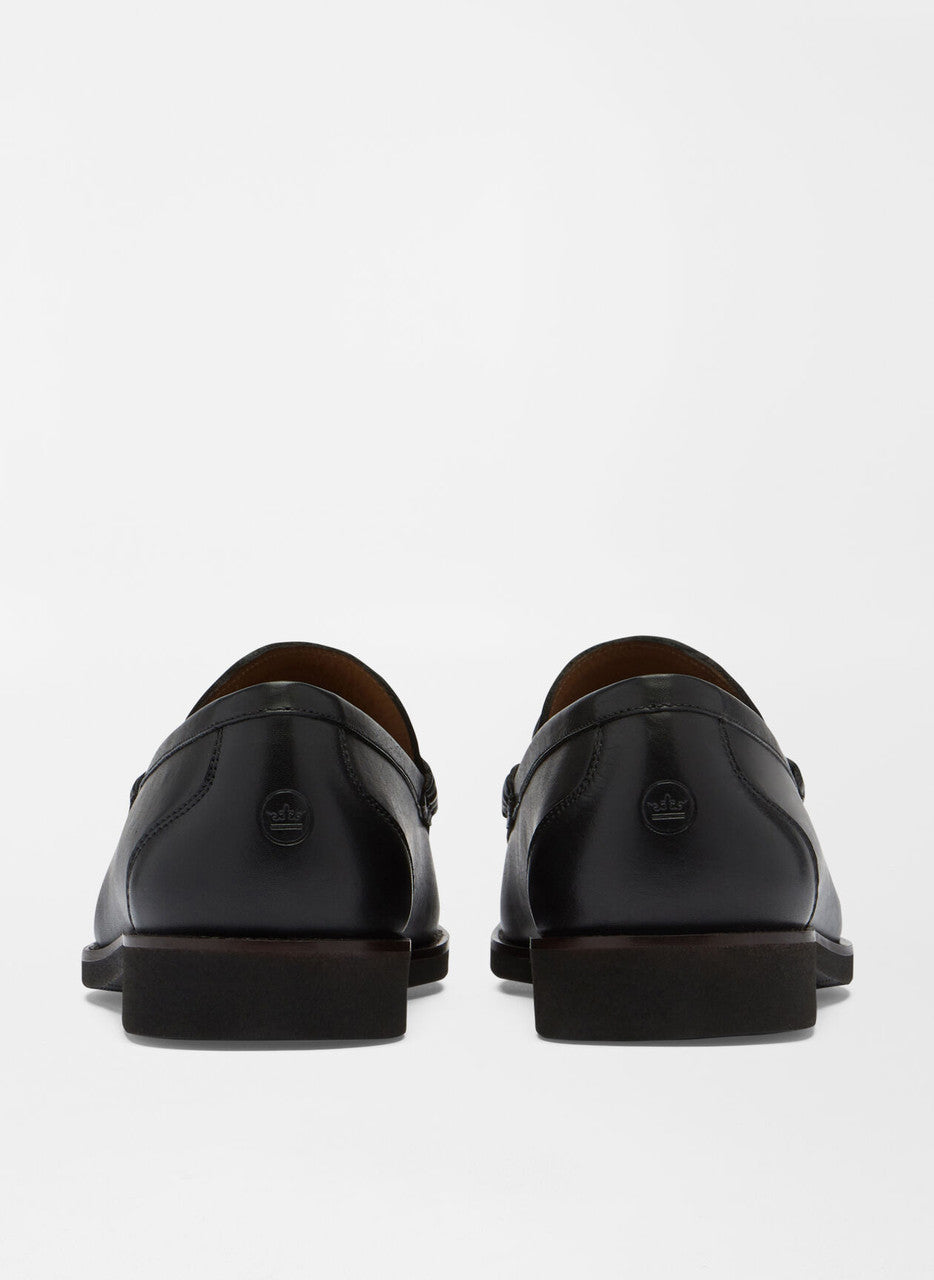  Peter Millar Leather Bit Loafer: Black