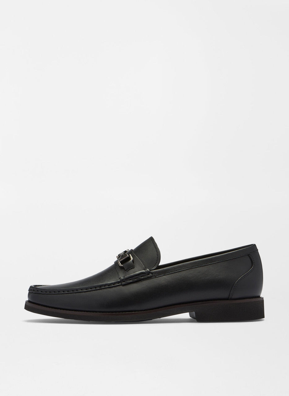  Peter Millar Leather Bit Loafer: Black