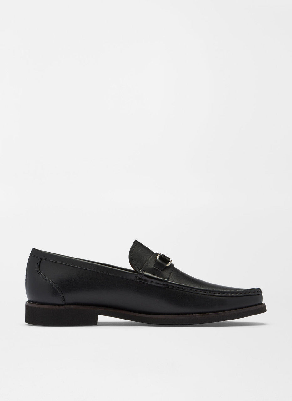  Peter Millar Leather Bit Loafer: Black