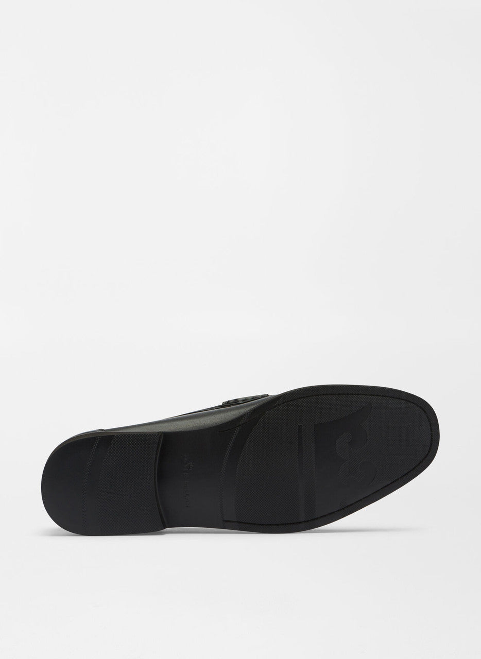  Peter Millar Leather Bit Loafer: Black