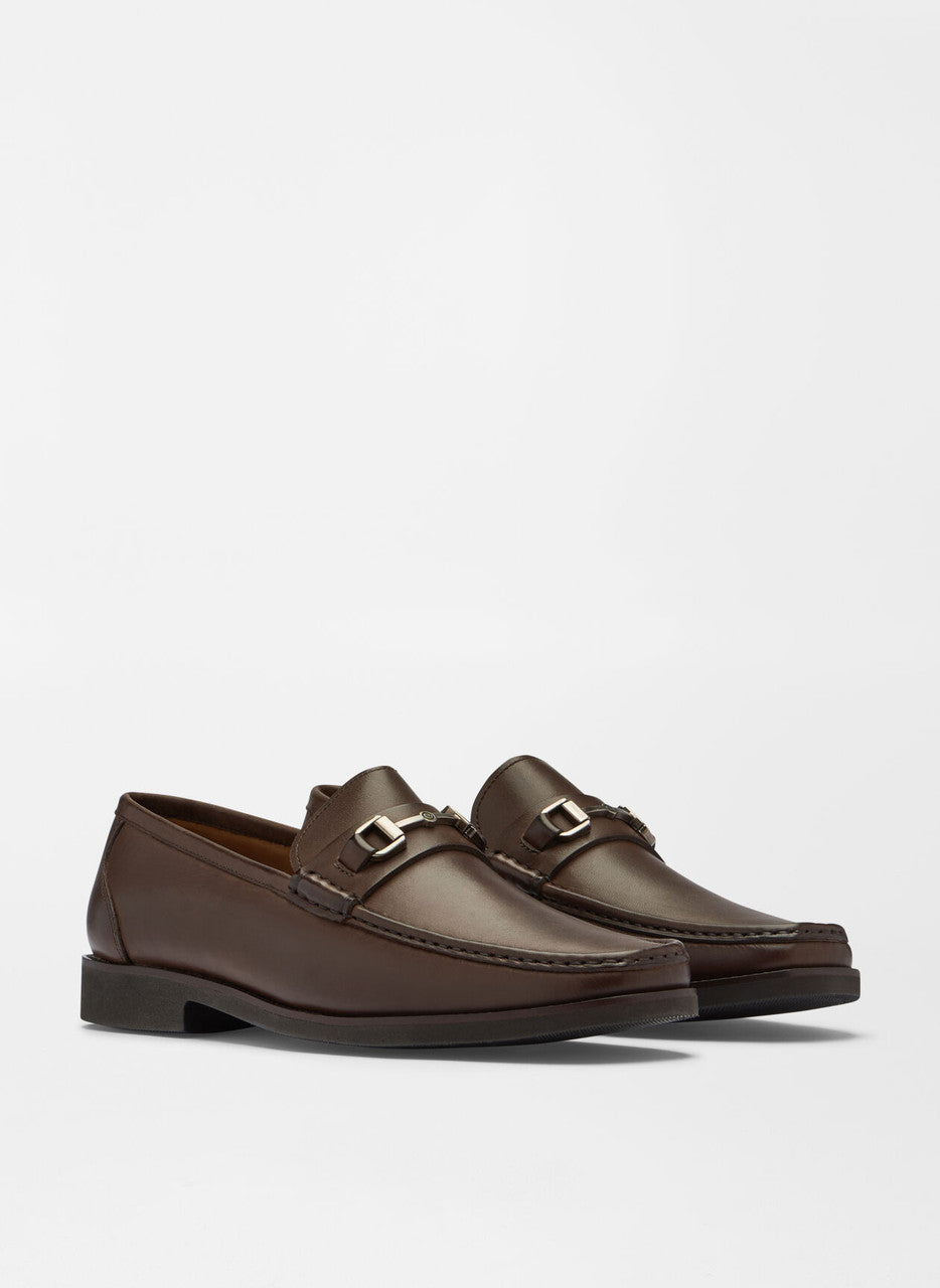  Peter Millar Leather Bit Loafer: Brown
