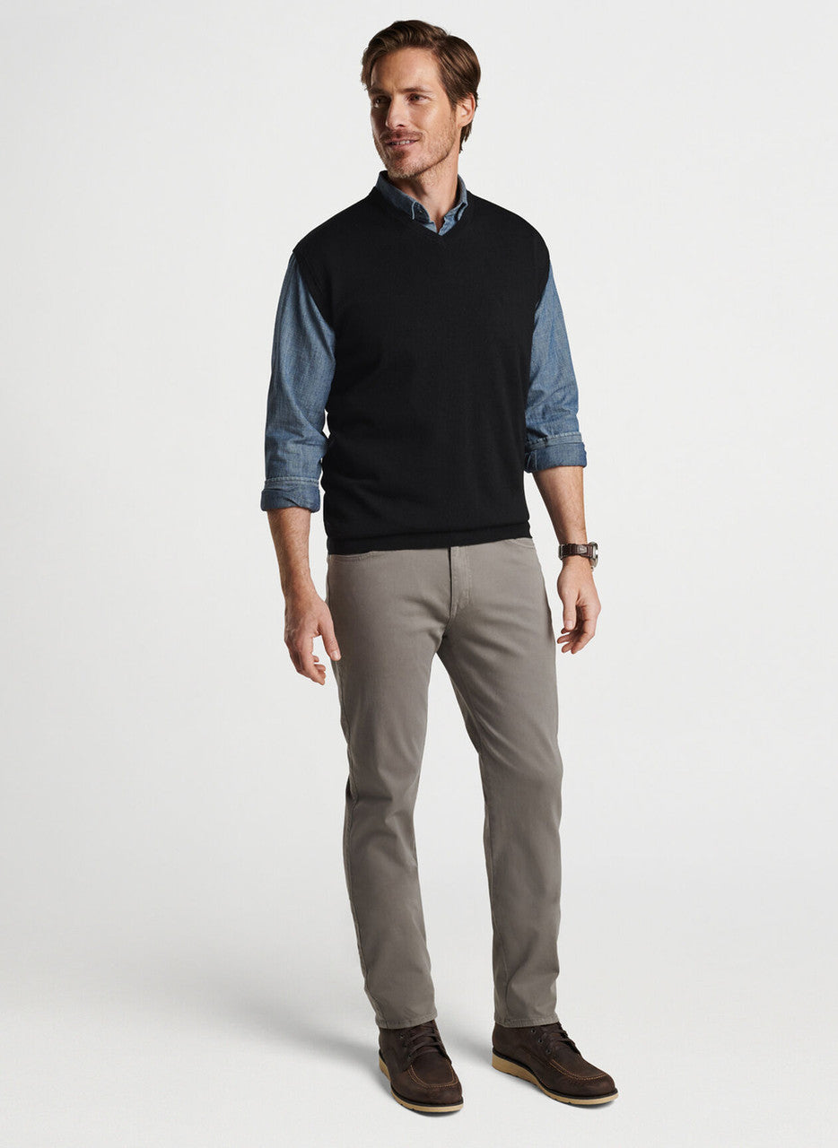  Peter Millar Autumn Crest V-Neck Vest: Black