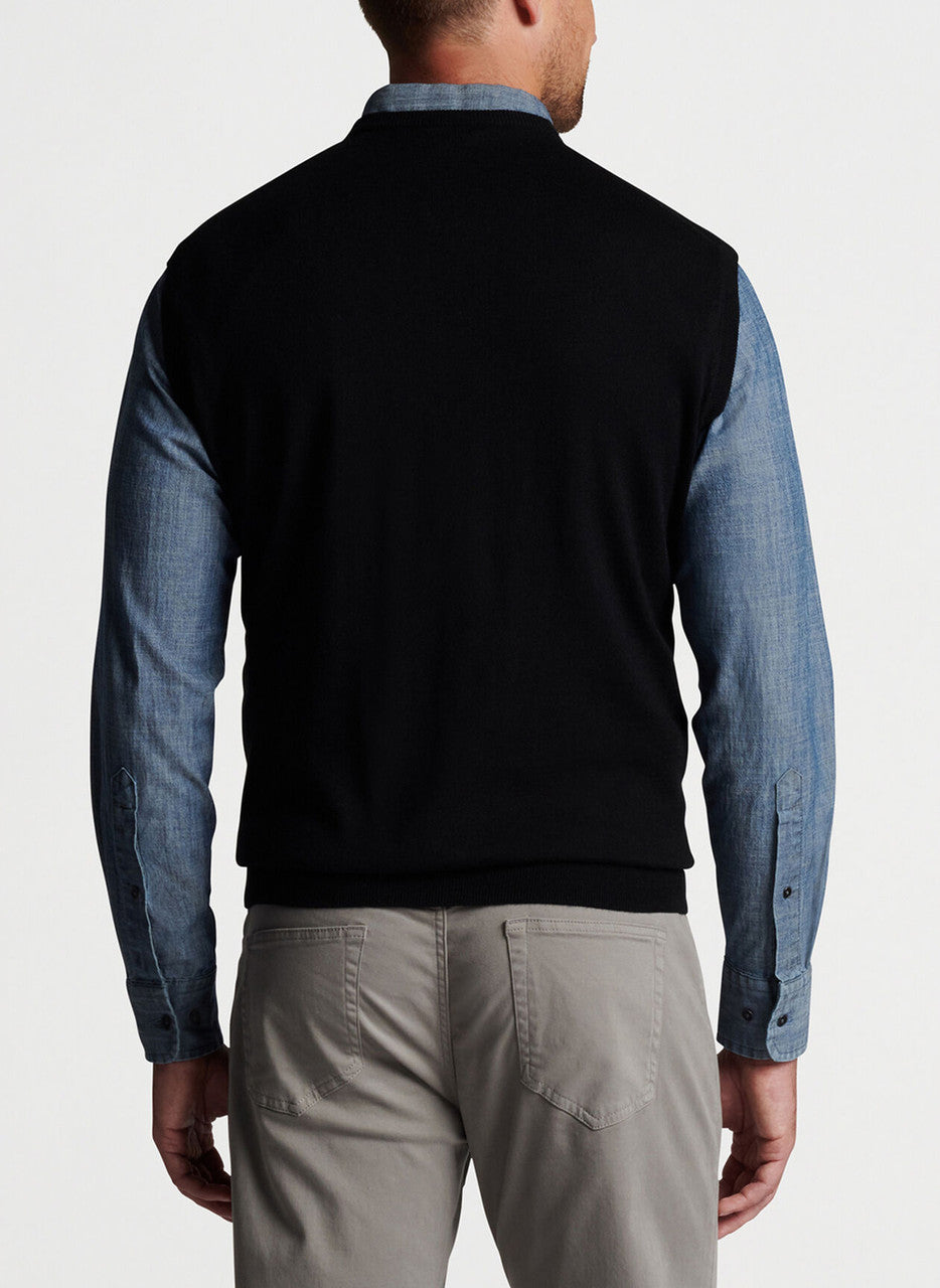  Peter Millar Autumn Crest V-Neck Vest: Black