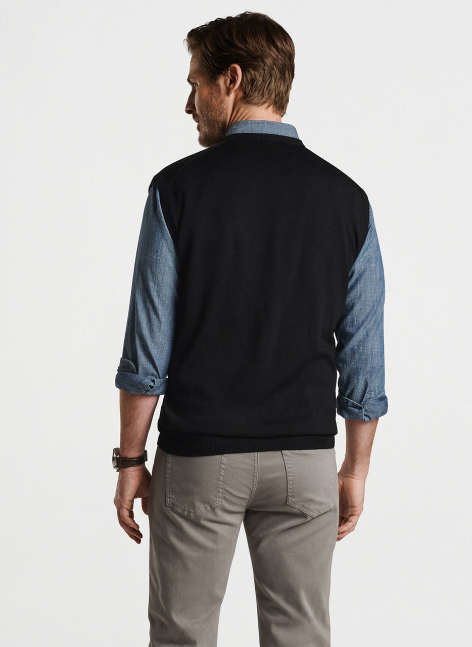  Peter Millar Autumn Crest V-Neck Vest: Black