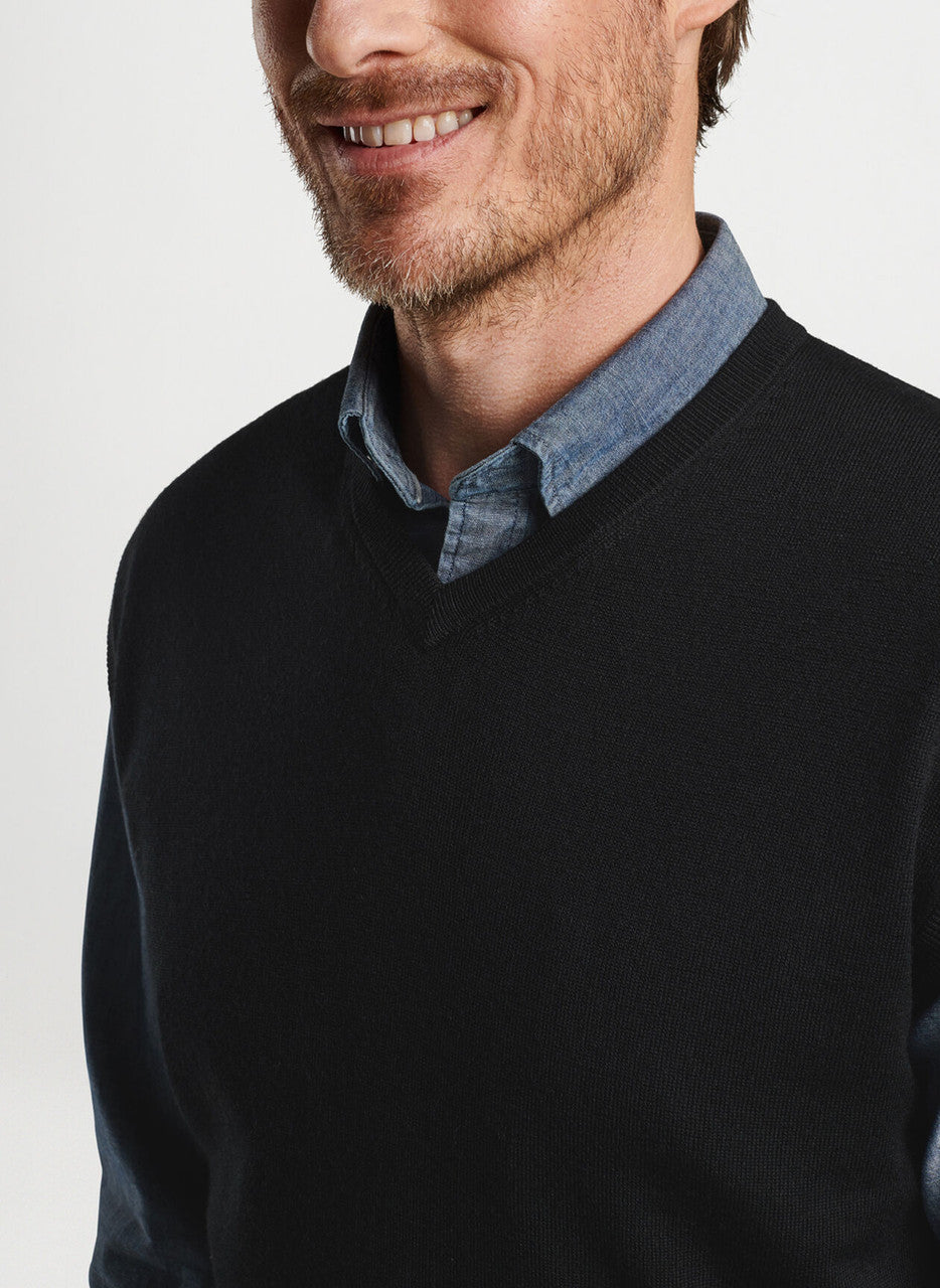  Peter Millar Autumn Crest V-Neck Vest: Black