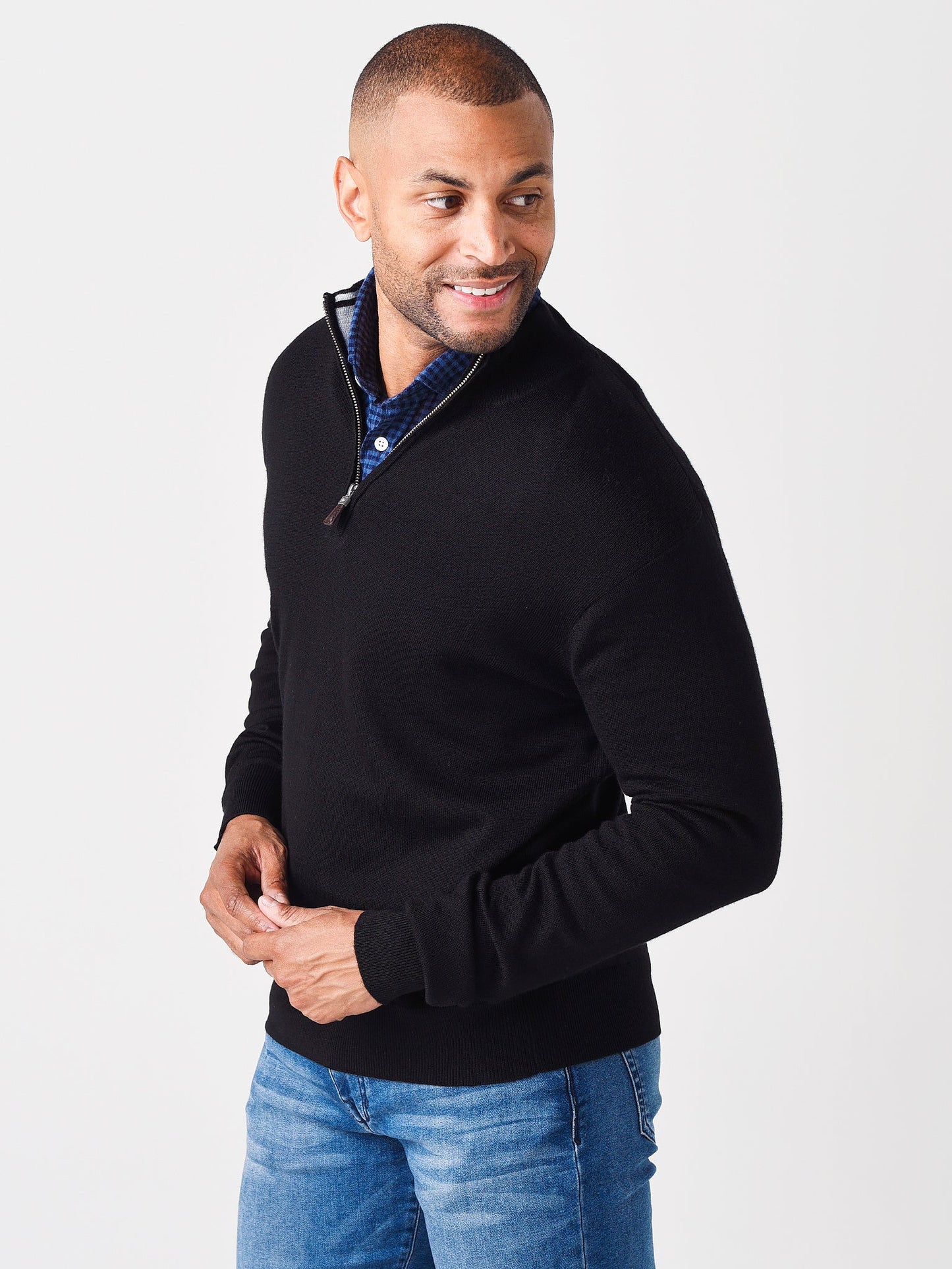  Peter Millar Men's Crown Soft Merino-Silk Quarter-Zip Sweater
