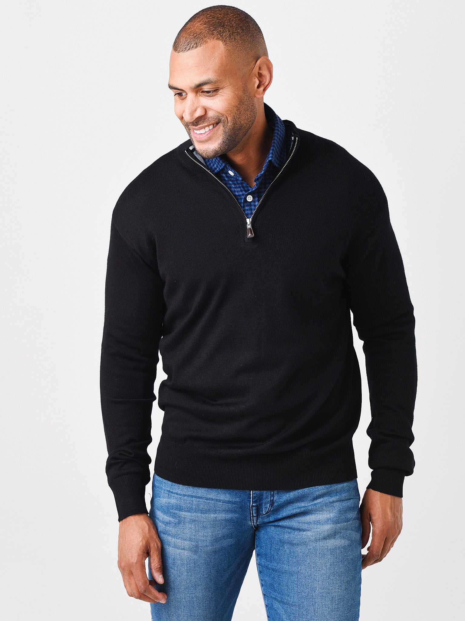  Peter Millar Men's Crown Soft Merino-Silk Quarter-Zip Sweater