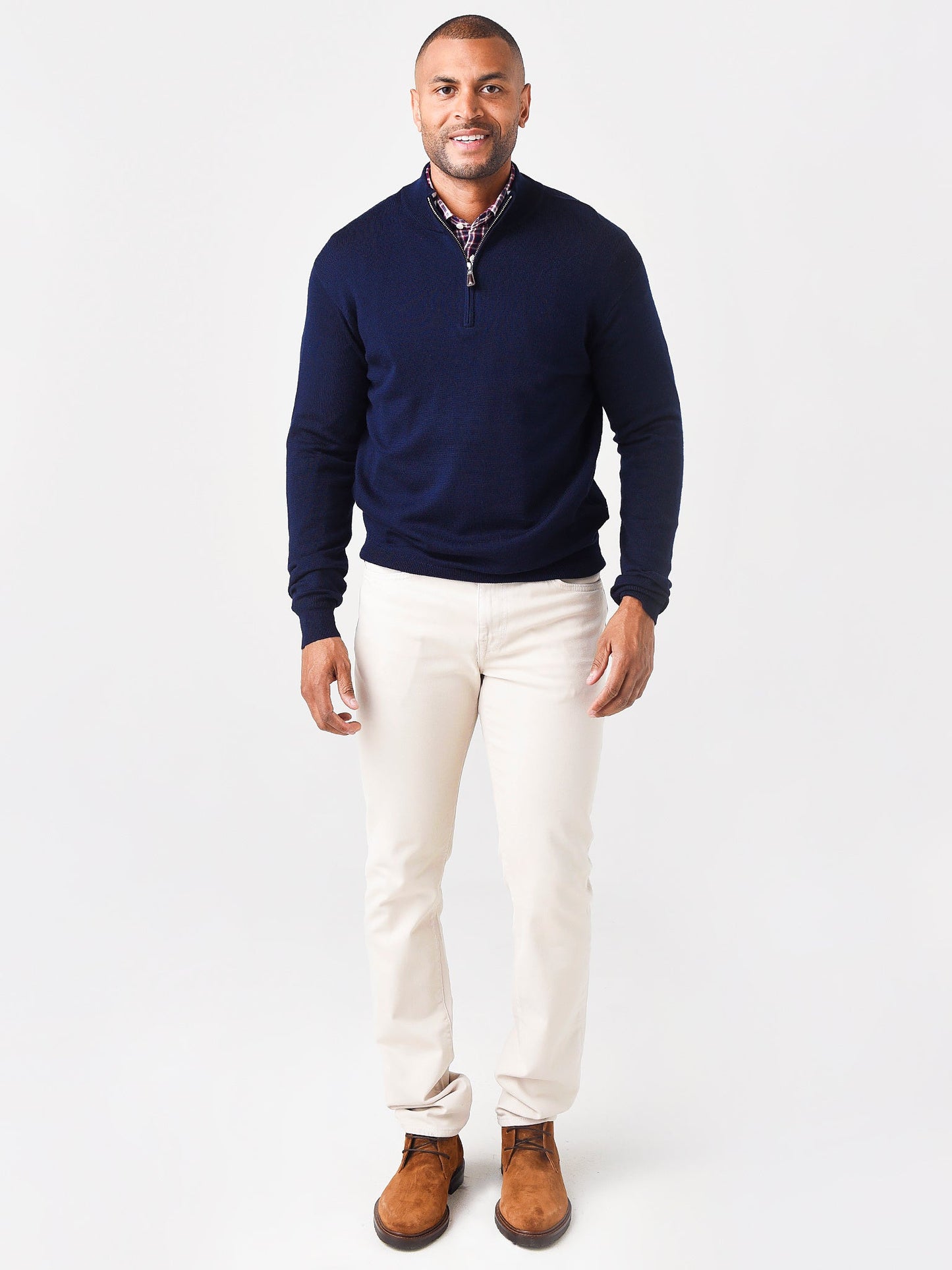  Peter Millar Men's Crown Soft Merino-Silk Quarter-Zip Sweater