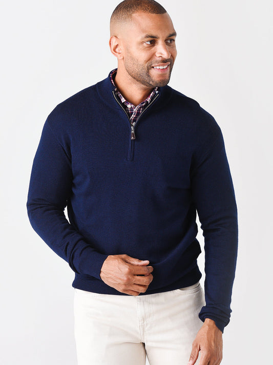  Peter Millar Men's Crown Soft Merino-Silk Quarter-Zip Sweater