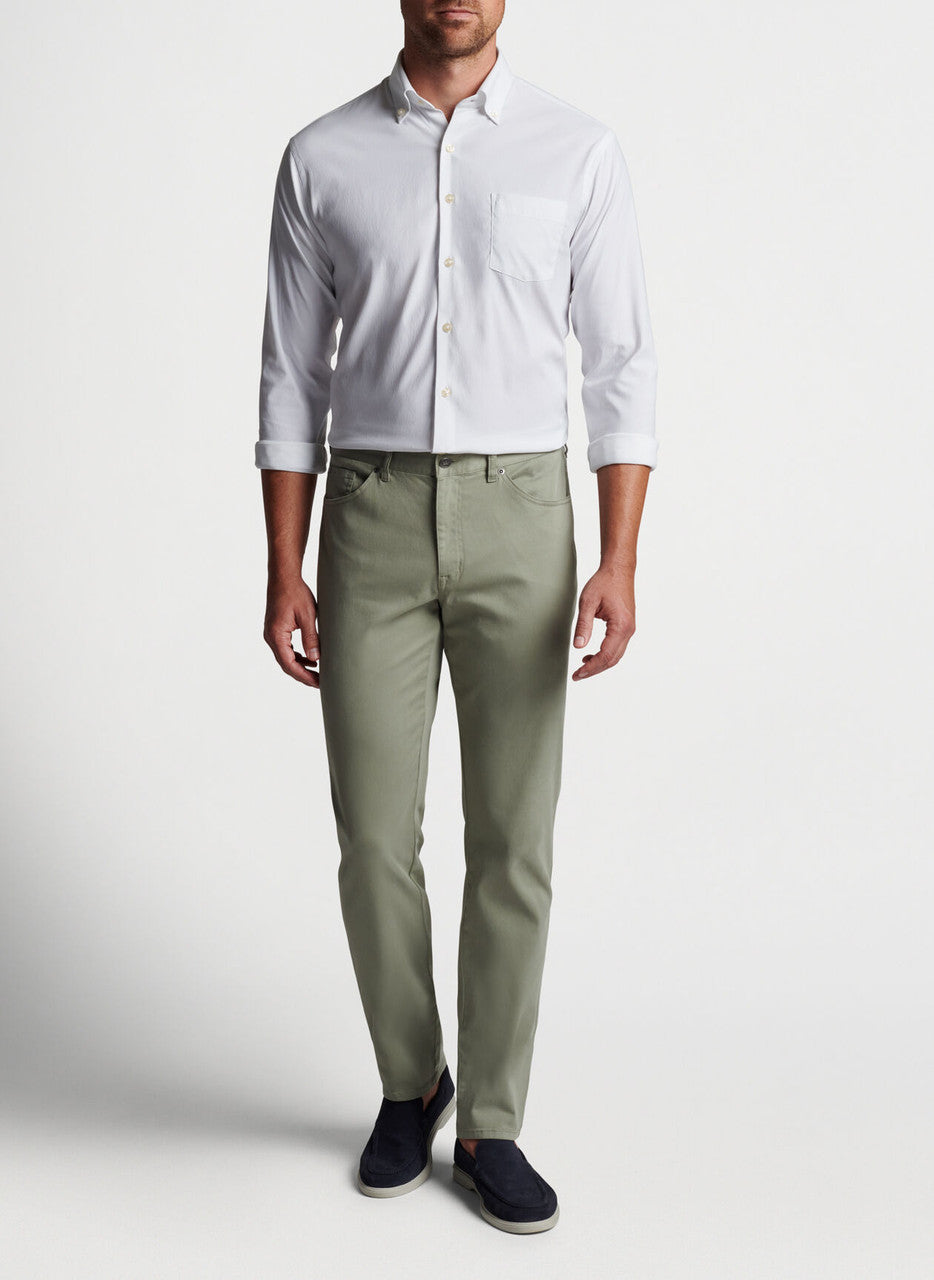 Peter Millar Collins Performance Oxford Sport Shirt: White