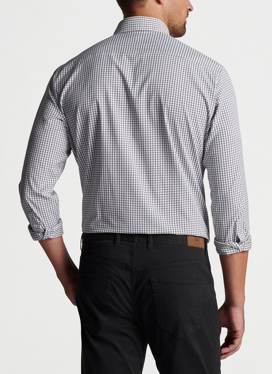  Peter Millar Hanford Performance Twill Sport Shirt: Black