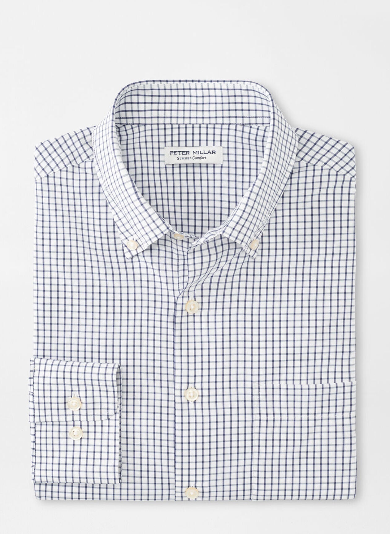  Peter Millar Hanford Performance Twill Sport Shirt: Classic Navy