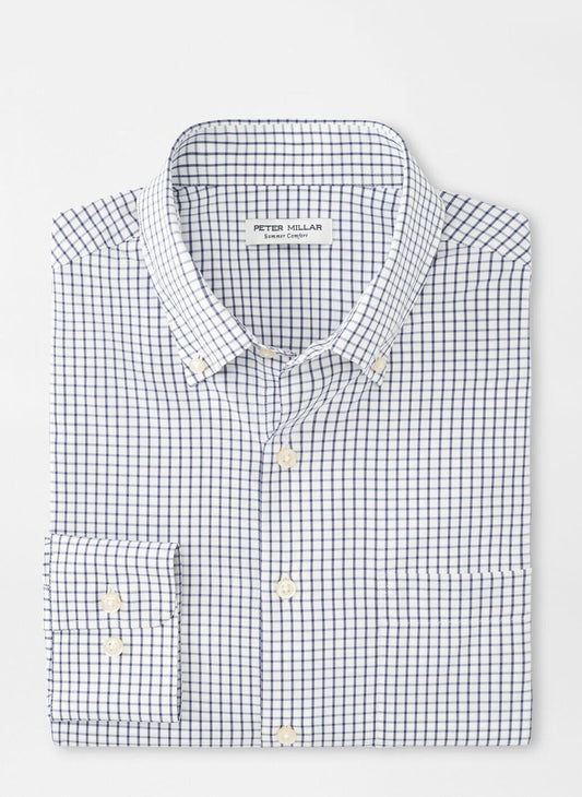  Peter Millar Hanford Performance Twill Sport Shirt: Classic Navy