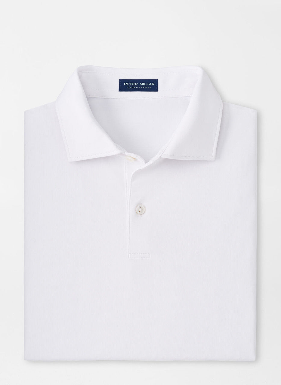 Peter Millar Crown Crafted Solid Performance Jersey Polo: White