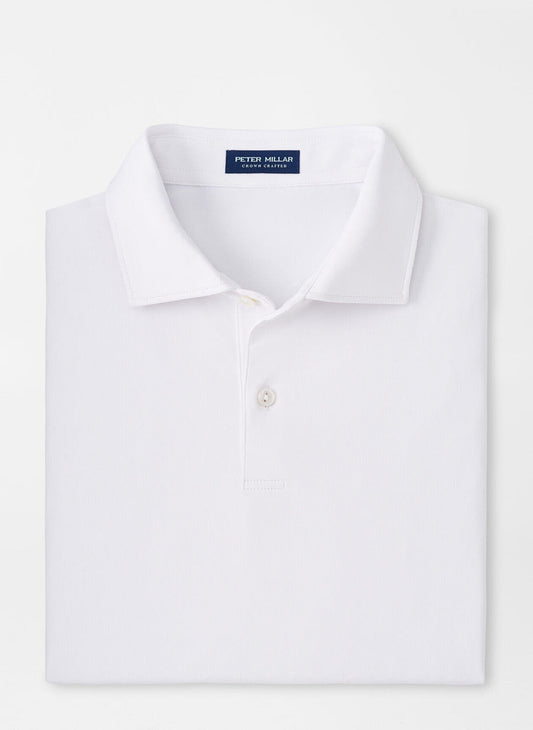  Peter Millar Crown Crafted Solid Performance Jersey Polo: White