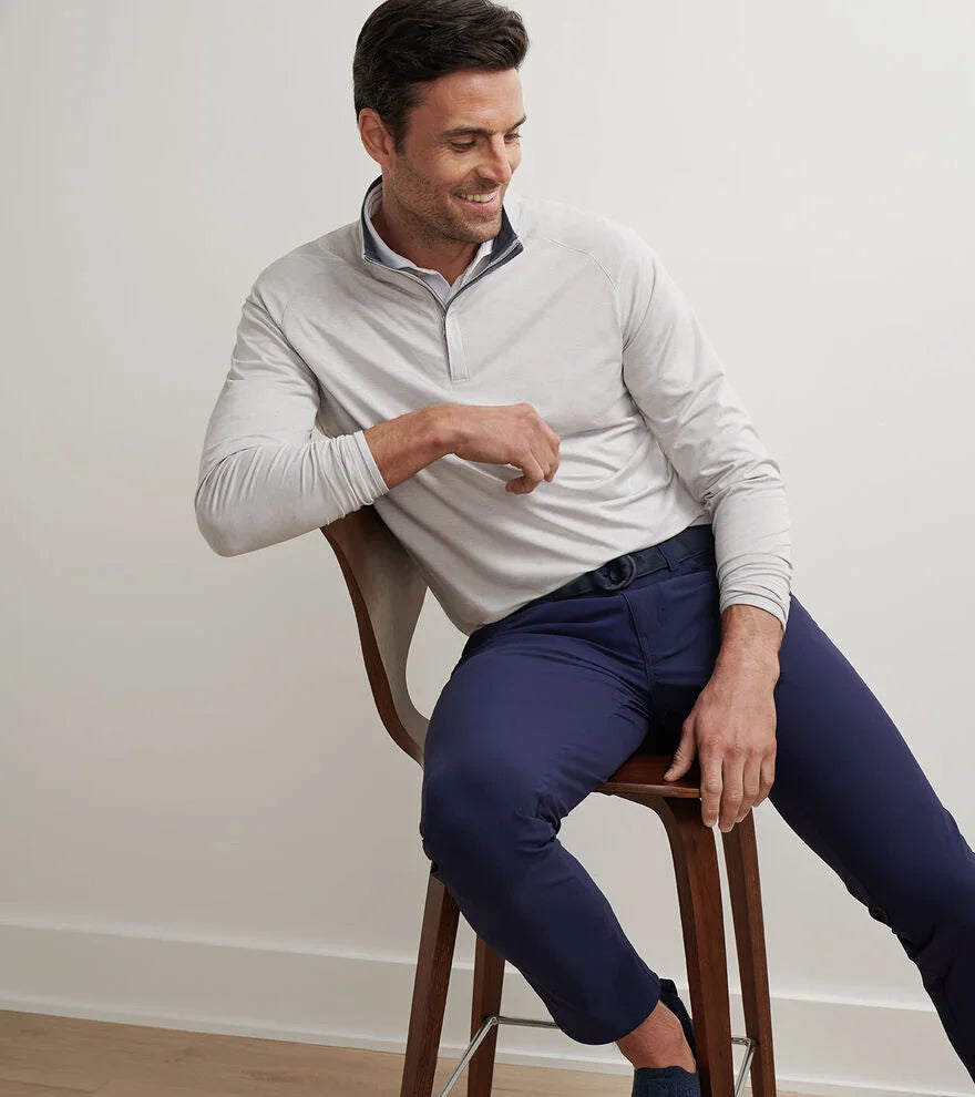  Peter Millar Stealth Performance Quarter-Zip: British Grey