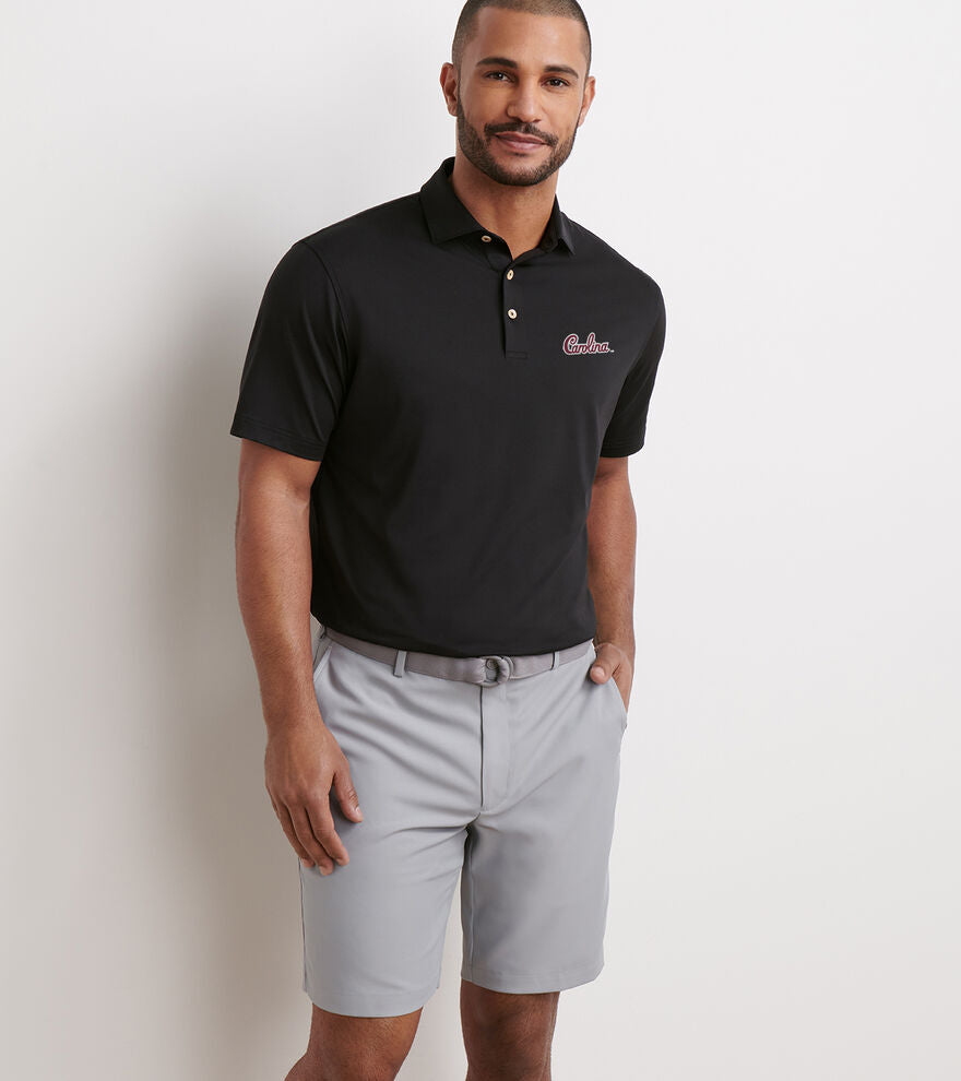  Peter Millar University Of South Carolina "Carolina" Script Performance Jersey Polo: Black