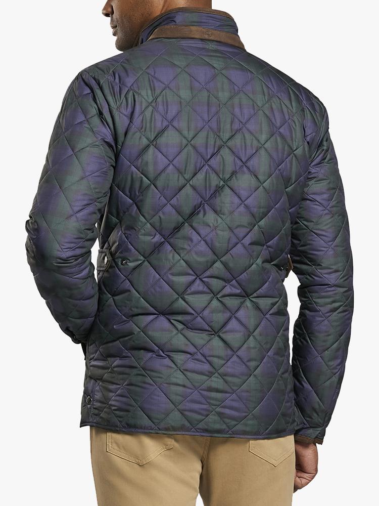  Peter Millar Men’s Suffolk Black Watch Quilted Travel Coat
