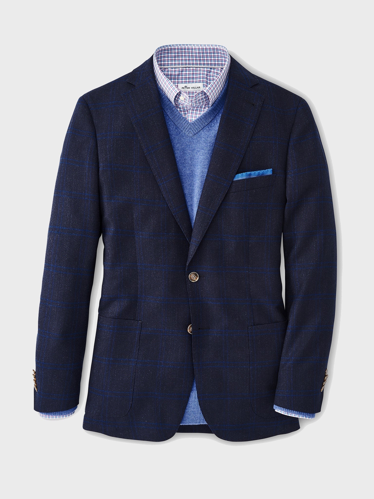  Peter Millar Crown Men's Fall Check Soft Jacket