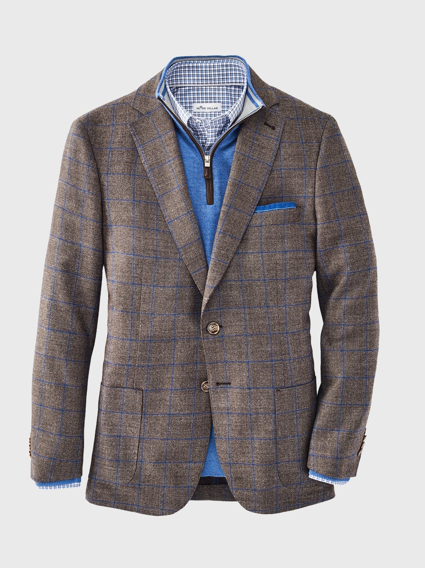  Peter Millar Crown Men's Classic Windowpane Soft Jacket
