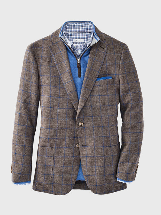 Peter Millar Crown Men's Classic Windowpane Soft Jacket