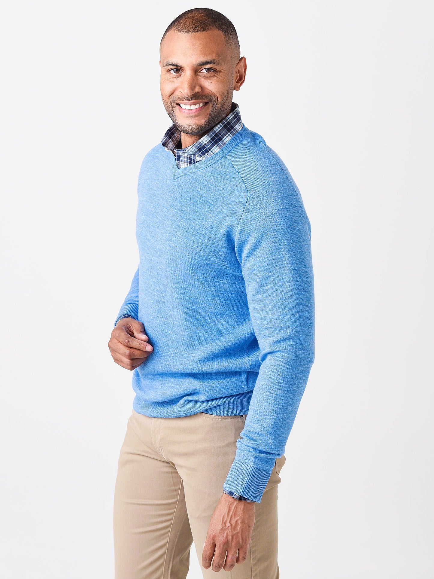  Peter Millar Men's Crown Crafted Interlock V-Neck Sweater