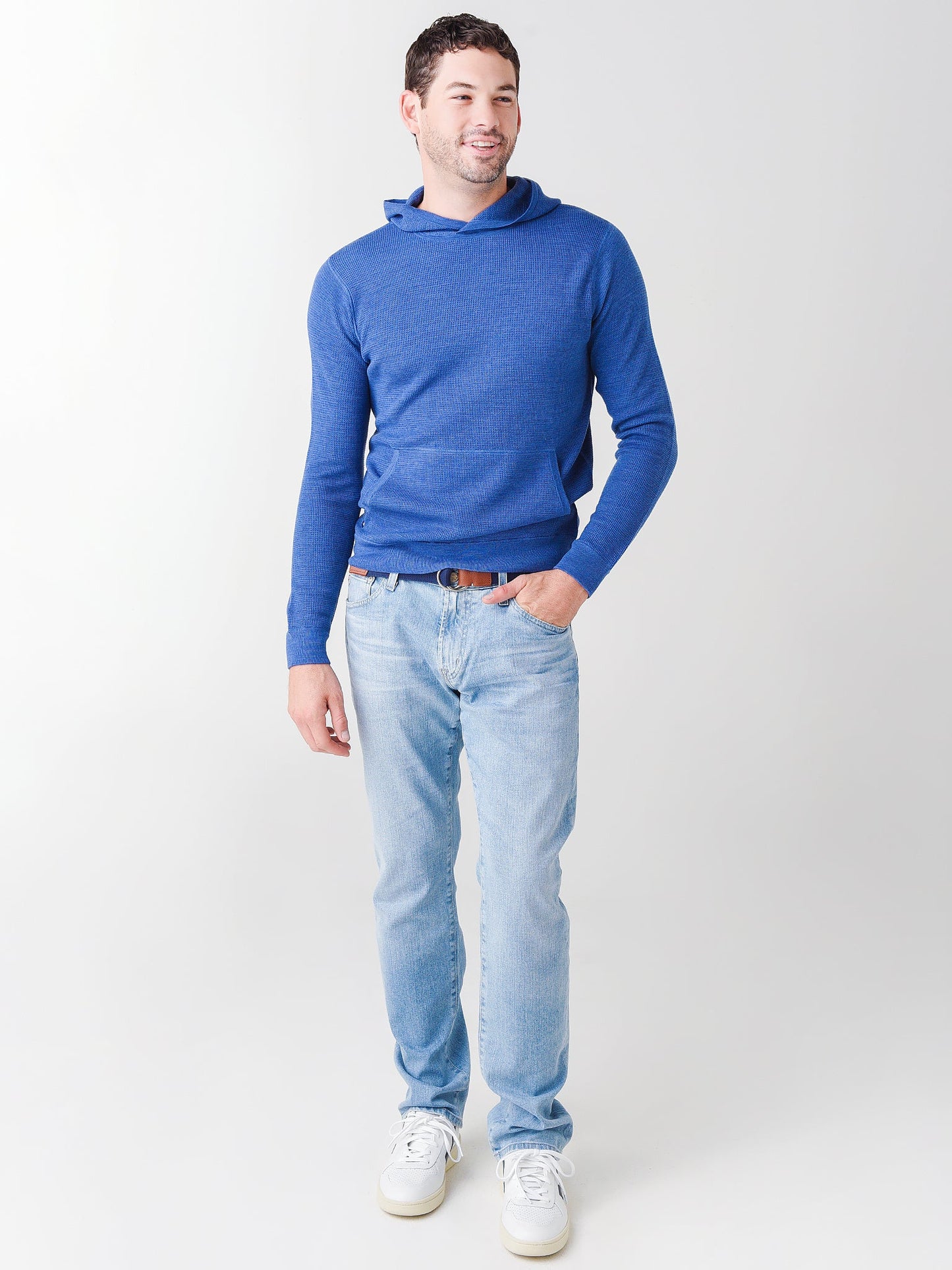  Peter Millar Crown Crafted Men's Merino Waffle Hoodie